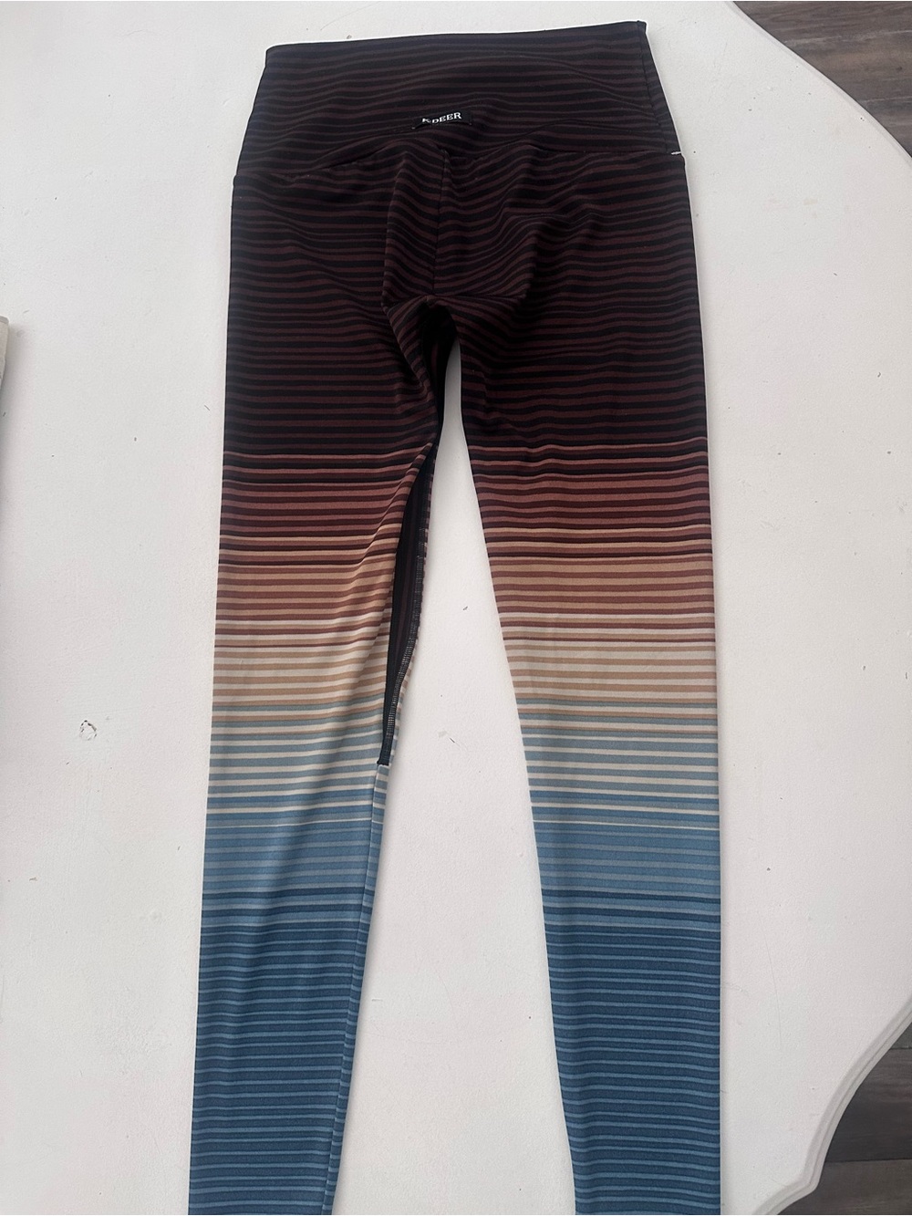 K-Deer Ombre Stripe Leggings in the "Sunset Stripe" rare colorway large